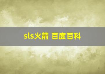 sls火箭 百度百科